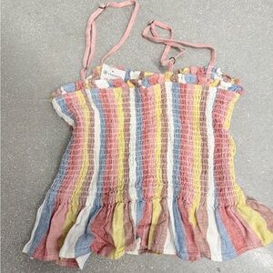 Xhilaration Multicolor Striped Smocked Camisole size M